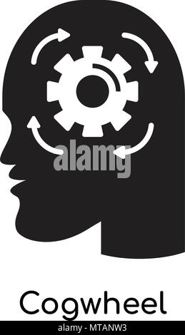 L'icona di ruota dentata isolati su sfondo bianco Illustrazione Vettoriale