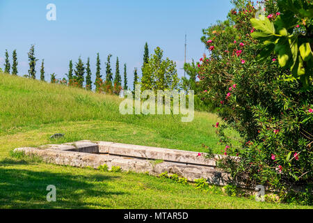 Ingresso di tombe reali di Aigai. Vergina. La Macedonia centrale, Grecia Foto Stock