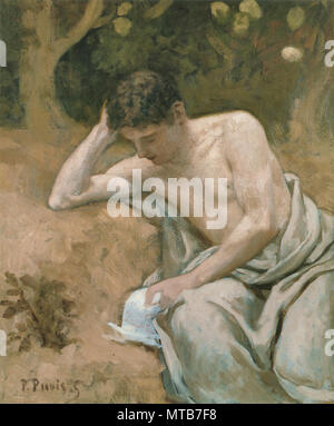 Puvis de Chavannes Pierre - Le Liseur Foto Stock