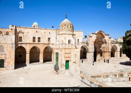 La parete interna del Monte del Tempio (Har Ha-Bayit) nella Città Vecchia di Gerusalemme. Israele Foto Stock