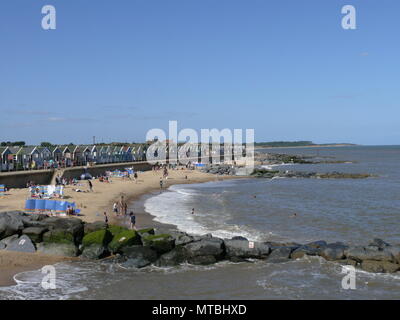 Una vista della spiaggia, Southwold, Suffolk, Inghilterra Foto Stock