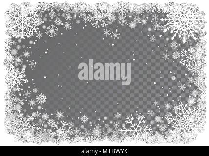 Sfondo di natale con telaio di fiocchi di neve Illustrazione Vettoriale