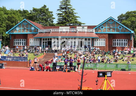 La Loughborough, Inghilterra, 20th, Maggio, 2018. Il Paula Radcliffe Pavillion presso la LIA2018 Loughborough meeting internazionale di atletica leggera. La riunione è Foto Stock