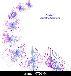 Disegno geometrico con linee collegate e punti. Illustrazione Vettoriale