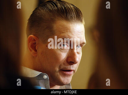 Kiev, Ucraina. Il 30 maggio 2018. STEPHEN BALDWIN, attore statunitense, parla con i media durante la sua conferenza stampa a Kiev in Ucraina, il 30 maggio 2018. BALDWIN è venuto a Kiev per prendere parte al National Prayer Breakfast dell'Ucraina. Credito: Serg Glovny/ZUMA filo/Alamy Live News Foto Stock