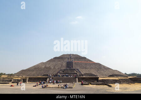 Teotihuacan, Piramide del Sole Prehispanic sito archeologico in Messico Foto Stock