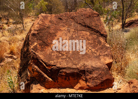 N'Dhala Gorge Nature Park in East MacDonnell Ranges vicino a Alice Springs, Territori del Nord, Australia Foto Stock