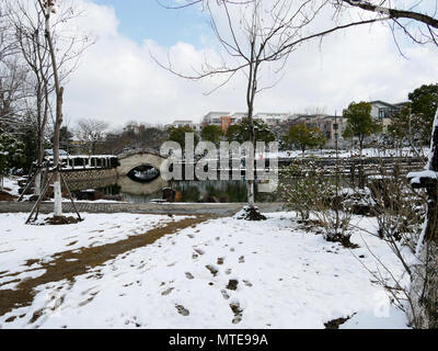 Luce neve a Shanghai Foto Stock