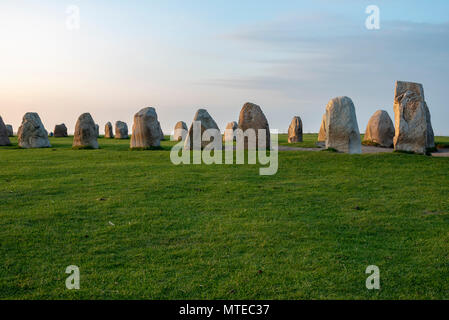 Il monumento megalitico Ale Stenar in Svezia Foto Stock