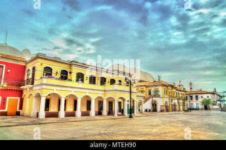 Case al Pontile del Pescatore a Macau, Cina Foto Stock