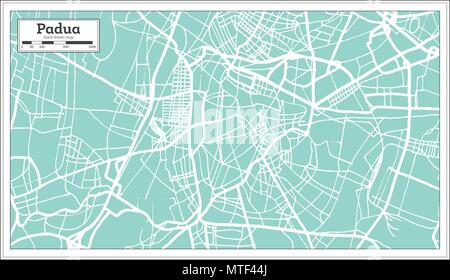 Padova Italia mappa della città in stile retrò. Mappa di contorno. Illustrazione Vettoriale. Illustrazione Vettoriale