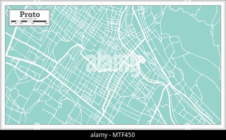 Prato Italia mappa della città in stile retrò. Mappa di contorno. Illustrazione Vettoriale. Illustrazione Vettoriale