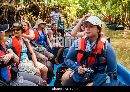 Costa Rica canale vicino Pacuare sull'oceano Atlantico vicino Reventazón, Costa Rica Foto Stock