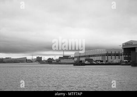 In bianco e nero di paesaggi in base all'interno di Glasgow e varie parti della Scozia. Foto Stock