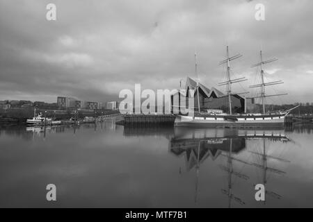 In bianco e nero di paesaggi in base all'interno di Glasgow e varie parti della Scozia. Foto Stock