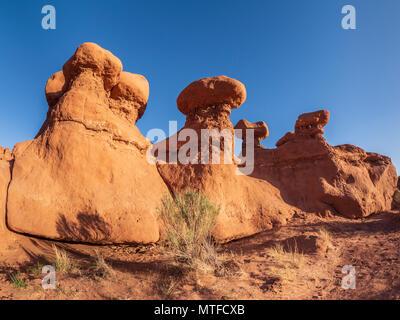 Hoodoos, Goblin Valley State Park, Hanksville, Utah. Foto Stock