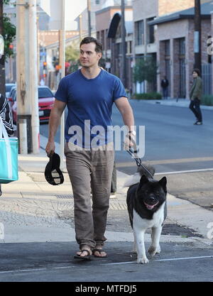 Henry Cavill lascia un Photoshoot per Hugo Boss con il suo cane Kal con: Henry Cavill dove: Los Angeles, California, Stati Uniti quando: 28 Apr 2018 Credit: WENN Foto Stock