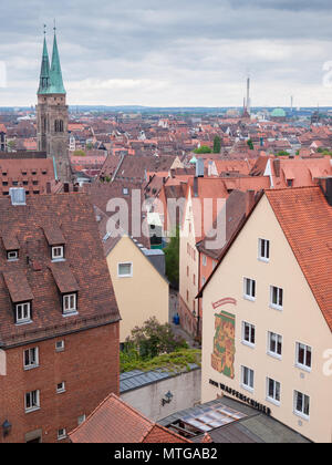 Vista sulla città vecchia di Norimberga (Nürnberg), Germania Foto Stock