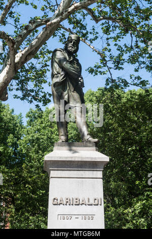 Giuseppe Garibaldi statua, Washington Square Park nel Greenwich Village di New York Foto Stock