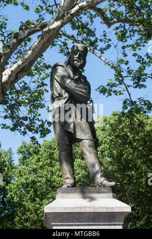 Giuseppe Garibaldi statua, Washington Square Park nel Greenwich Village di New York Foto Stock