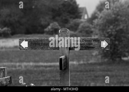 Il South Downs Way e Downs Link in Beeding, West Sussex Foto Stock