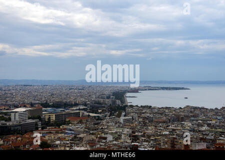 Salonicco, Grecia, 29/09/2017: vista della città di Salonicco dall'ano Poli district Foto Stock