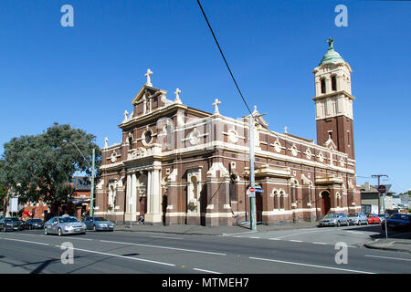 Melbourne, Australia: 13 Aprile 2018: Sacro Cuore chiesa cattolica sulla Grey Street sono state eseguendo una missione per molti anni per aiutare i senzatetto. Foto Stock