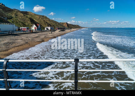 Cambs, cercando di Redcar dal molo, Cleveland, North Yorkshire, Inghilterra, Regno Unito Foto Stock