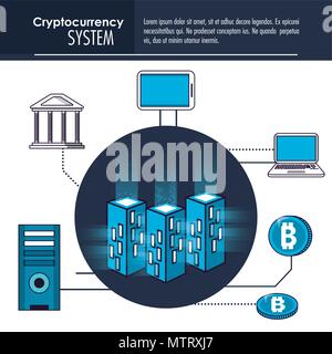 Sistema Cryptocurrency e marketplace Illustrazione Vettoriale