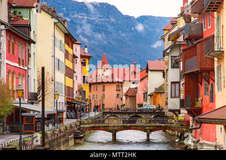 Annecy, denominato venezia delle alpi, Francia Foto Stock