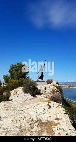 Vista panoramica di Cagliari e le saline dal Monte Urpinu in una giornata di sole Foto Stock