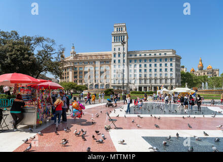Plaça de Catalunya, Barcelona, Spagna Foto Stock