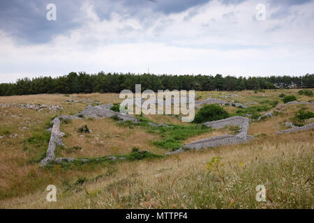 Cascina chiamato Jazzo tipico della regione di Murgia. La puglia, Italia. Foto Stock