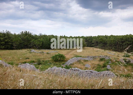 Cascina chiamato Jazzo tipico della regione di Murgia. La puglia, Italia. Foto Stock