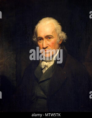 James Watt (1736 - 1819) inventore scozzese, ingegnere meccanico, ha inventato il Watt motore a vapore nel 1781. La pittura di James Watt da Giovanni Pernice, dopo Sir William Beechey Foto Stock