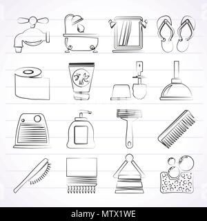 Il bagno e la cura personale icone- vector icon set 1 Illustrazione Vettoriale