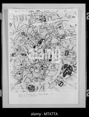 . Inglese: vecchia mappa della città di Gand, fine del XIX secolo . Il 20 marzo 2012. ?, 18xx 454 vecchia mappa della città di Gand, fine del XIX secolo Foto Stock
