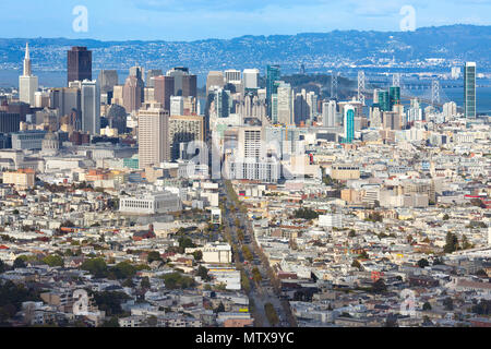 Vista panoramica di San Francisco, California, Stati Uniti d'America Foto Stock