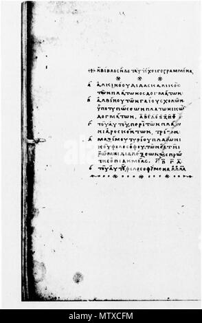 . Inglese: IX secolo manoscritto Parisinus graecus 1962, fol. 146v con testo di Alcinous. Ix secolo. Alcinous 468 Paris. Gr. 1962, fol. 146v Foto Stock