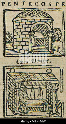 . Inglese: Noe Bianco, il viaggio da Venezia al Santo Sepolcro, et al monte Sina. Col dissegno delle Città, Castelli, Ville, chiese, Monasterij, Isole, porti, & Fiumi di Lucca, Salvatore e Giandomenico Marescandoli, 1600 . 1600. Creatore:Noe BIanco 476 Pentecoste Coena Domini - Bianco Noe - 1600 Foto Stock