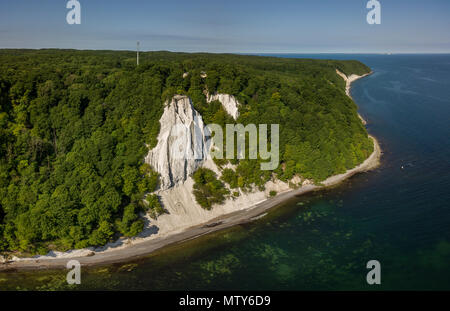 Il Koenigsstuhl o Kings sedia, il più noto chalk cliff nel Jasmund National Park Foto Stock