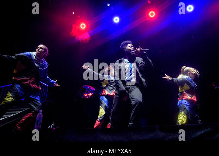 Toronto, Ontario, Canada. 31 Maggio, 2018. Cantante e cantautore KHALID eseguita a RBC Exho Beach a Toronto. Credito: Igor Vidyashev/ZUMA filo/Alamy Live News Foto Stock