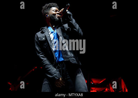 Toronto, Ontario, Canada. 31 Maggio, 2018. Cantante e cantautore KHALID eseguita a RBC Exho Beach a Toronto. Credito: Igor Vidyashev/ZUMA filo/Alamy Live News Foto Stock