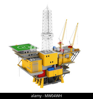 La trivellazione petrolifera piattaforma offshore isolato Foto Stock