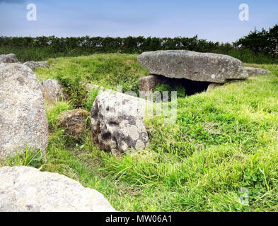 Tregiffian camera sepolcrale antico sito, West Cornwall Regno Unito Foto Stock