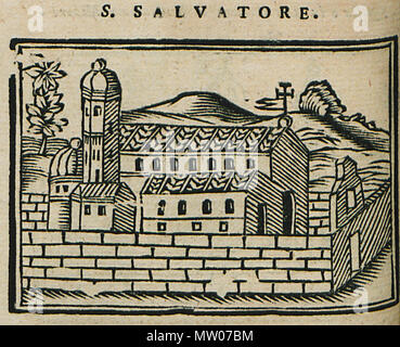 . Inglese: Noe Bianco, il viaggio da Venezia al Santo Sepolcro, et al monte Sina. Col dissegno delle Città, Castelli, Ville, chiese, Monasterij, Isole, porti, & Fiumi di Lucca, Salvatore e Giandomenico Marescandoli, 1600 . 1600. Creatore:Noe BIanco 570 SSalvatore - Bianco Noe - 1600 Foto Stock