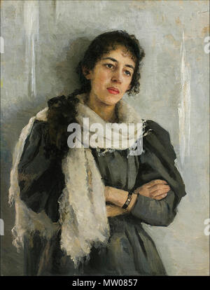 . Polski: Portret narzeczonej (Julii z Janiszewskich Stabrowskiej) . 1896. Kazimierz Stabrowski (1869-1929) nomi alternativi Casimir Stabrowski Descrizione pittore polacco e docente universitario Data di nascita e morte 21 novembre 1869 10 Giugno 1929 Luogo di nascita e morte Krupulany vicino Navahrudak, Bielorussia Garwolin, Polonia sede di lavoro autorità di Varsavia controllo : Q368728 VIAF: 96183620 ISNI: 0000 0000 6984 7163 ULAN: 500071776 GND: 105138950X 572 Stabrowski - Portret narzeczonej 1896 Foto Stock