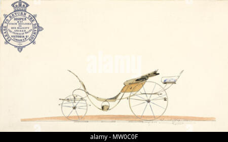 . Phaeton, del XIX secolo di disegno di un progetto per un carrello da Hooper & Co, i carrozzieri per la Regina Vittoria e il Principe di Galles. Xix secolo. Unattributed 479 Phaeton (2), XIX secolo Foto Stock