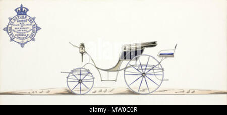 . Phaeton, del XIX secolo di disegno di un progetto per un carrello da Hooper & Co, i carrozzieri per la Regina Vittoria e il Principe di Galles. Xix secolo. Unattributed 479 Phaeton, XIX secolo Foto Stock