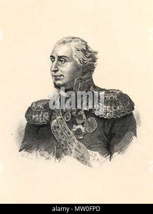 . Українська: Портрет М.І. Голенищева-Кутузова: Гравюра . 1844. Тарас Шевченко 555 Shevchenko portret Kutuzova Foto Stock